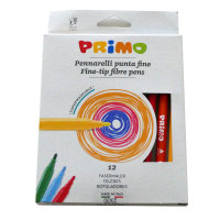 PRIMO Fasermaler Set - 12 lebendige Farben für...