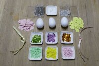 Bastelset Styropor-Ostereier 3 Stück (Pailletten,...