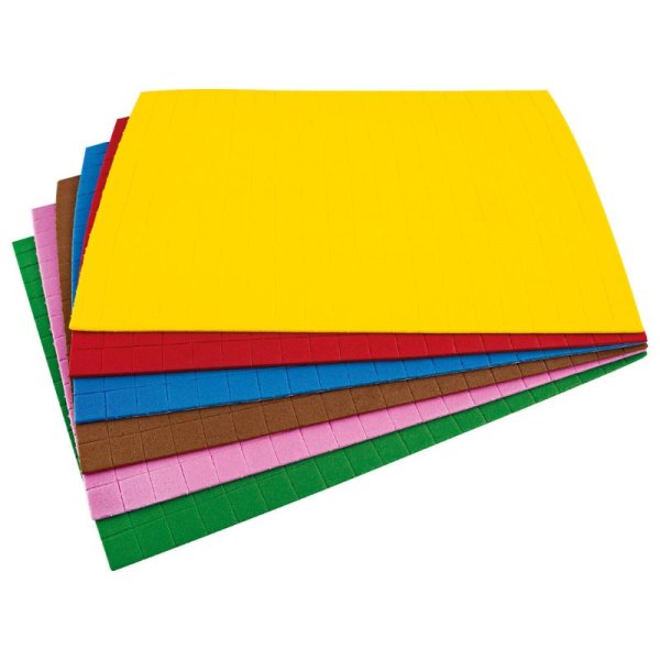 Moosgummi Mosaik 6 Blatt farb. sortiert 15x20cm selbstklebend