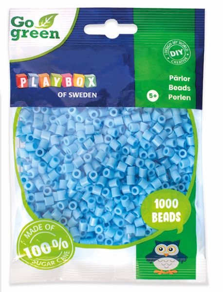 Playbox Bügelperlen Go Green 1000 Stück midi hellblau