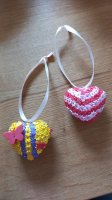 Bastelset "Alles drin" Vier kleine Styropor-Herzen mit Moosgummiblüten (4 Farben)