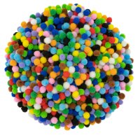 Pompons bunt mix 10mm 1000 Stück