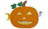 Bastelset Fensterbilder Halloween - Vier Motive (Kürbis, Geist, Fledermaus, Schloss)