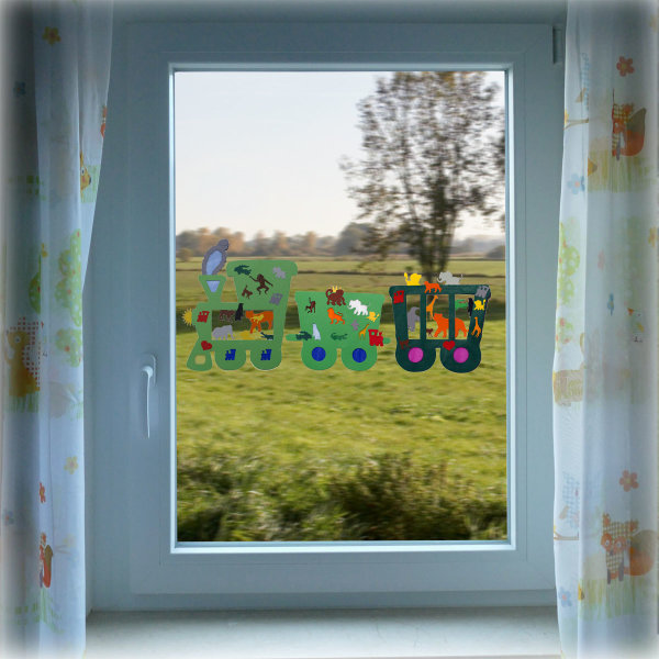 Bastelset Fensterbilder - Zug mit zwei Anhänger