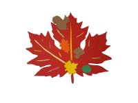 Bastelset Fensterbilder Herbst - Ahornblatt, Kürbis, Eichkätzchen, Blätterhaufen