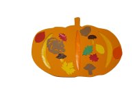 Bastelset Fensterbilder Herbst - Ahornblatt, Kürbis, Eichkätzchen, Blätterhaufen