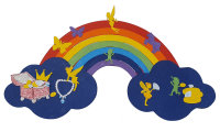 Bastelset Fensterbilder - Regenbogen mit Sonne und Kobold