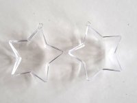 Acryl Stern teilbar, transparent mit Öse 80mm
