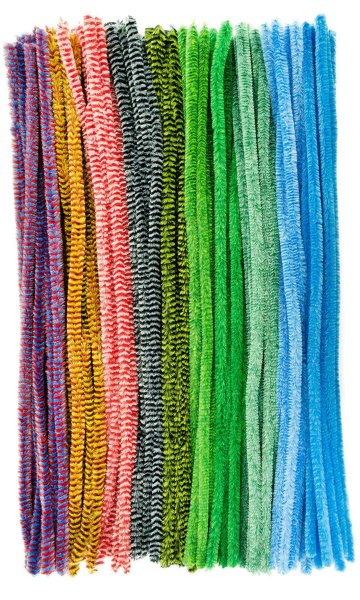 Pfeifenreiniger 100 Stück 14mm x 50cm meliert bunt