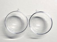 Acryl Kugel teilbar, transparent mit Öse ⌀70mm
