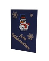 DiY Weihnachtskarten - Sechs Bügelperlenkarten blau/silber incl. Steckplatte und Briefkuverts (q)