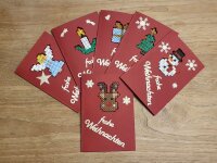 DiY Weihnachtskarten - Sechs Bügelperlenkarten...