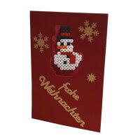 DiY Weihnachtskarten - Sechs Bügelperlenkarten rot/gold incl. Steckplatte und Briefkuverts (q)