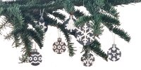 Bügelperlen Set midi - 7 silberne Christbaumkugeln...