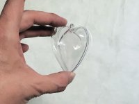 Acryl Herz teilbar, transparent mit Öse 63mm