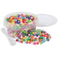 Kleine Kristallperlen – 700 bunte Perlen ⌀6mm in...
