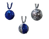 Bastelset "Alles drin" - Drei Styropor-Kugeln mit Pailletten blau/silber - Christbaumkugeln
