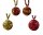 Bastelset "Alles drin" - Vier Styropor-Kugeln (kl/gr) mit Pailletten rot/gold - Christbaumkugeln