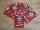 DiY Weihnachtskarten - Sechs Bügelperlenkarten rot/gold incl. Steckplatte und Briefkuverts (s)
